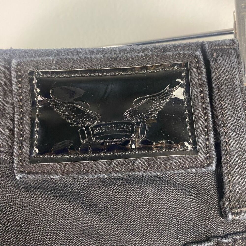 Robin’s Jean Mens Black Distressed Jeans w/ Studded Detail - Picture 3 of 16
